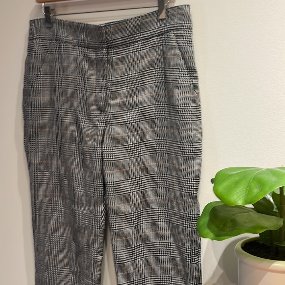 Veronica Beard Gemini Pant Plaid Houndstooth Trousers Multi Navy Grey 10 $395 - Picture 3 of 12